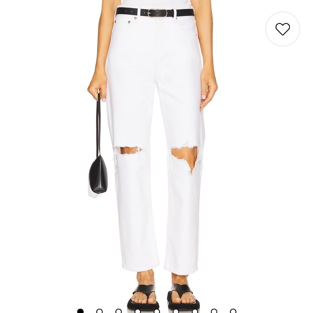 Agolde 90s Distressed White Crop Jeans​ - Picture 3 of 15